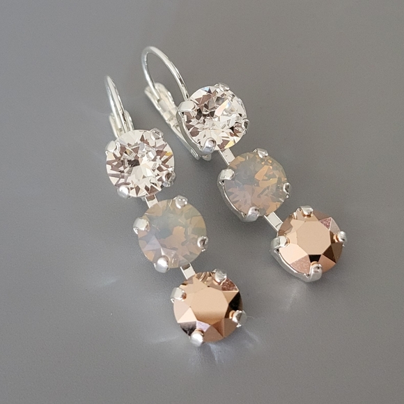 Austrian Crystal Earrings in Silver - Picture 5 of 6